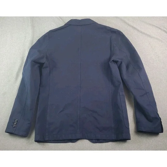 Wallace & Barnes Chore Jacket Mens 38 Bleu Linen Blend Unlined Lightweight